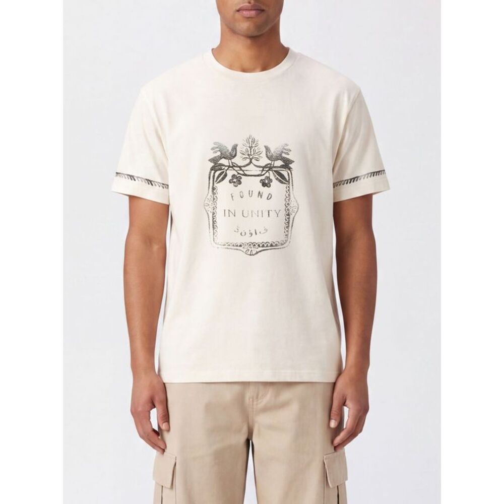 Found Men Found Crew-Neck Cotton T-Shirt With Contrasting Graphic Print